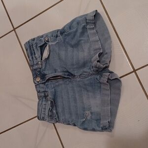 $4 Add-on Distressed Faded Jean Shorts - Size 14 (Girl)